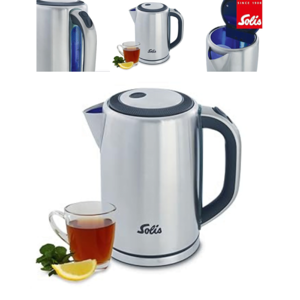 Solis Premium Kettle 5511 Stainless Steel Kettle - Removable Limescale Filter